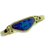 Blue Green Boulder Opal 18k Ring