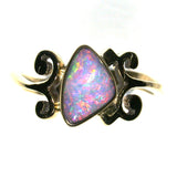 Pink solid boulder opal from Quilpie , 9k Ring
