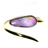 Pink multicoloured solid boulder opal from Quilpie , 9k Ring