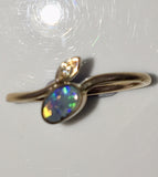 Multi Coloured  solid  boulder opal from Quilpie , 10K Ring