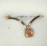 Red crystal Ethiopian opal gold ring