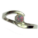 Dainty Red Green Opal Ring