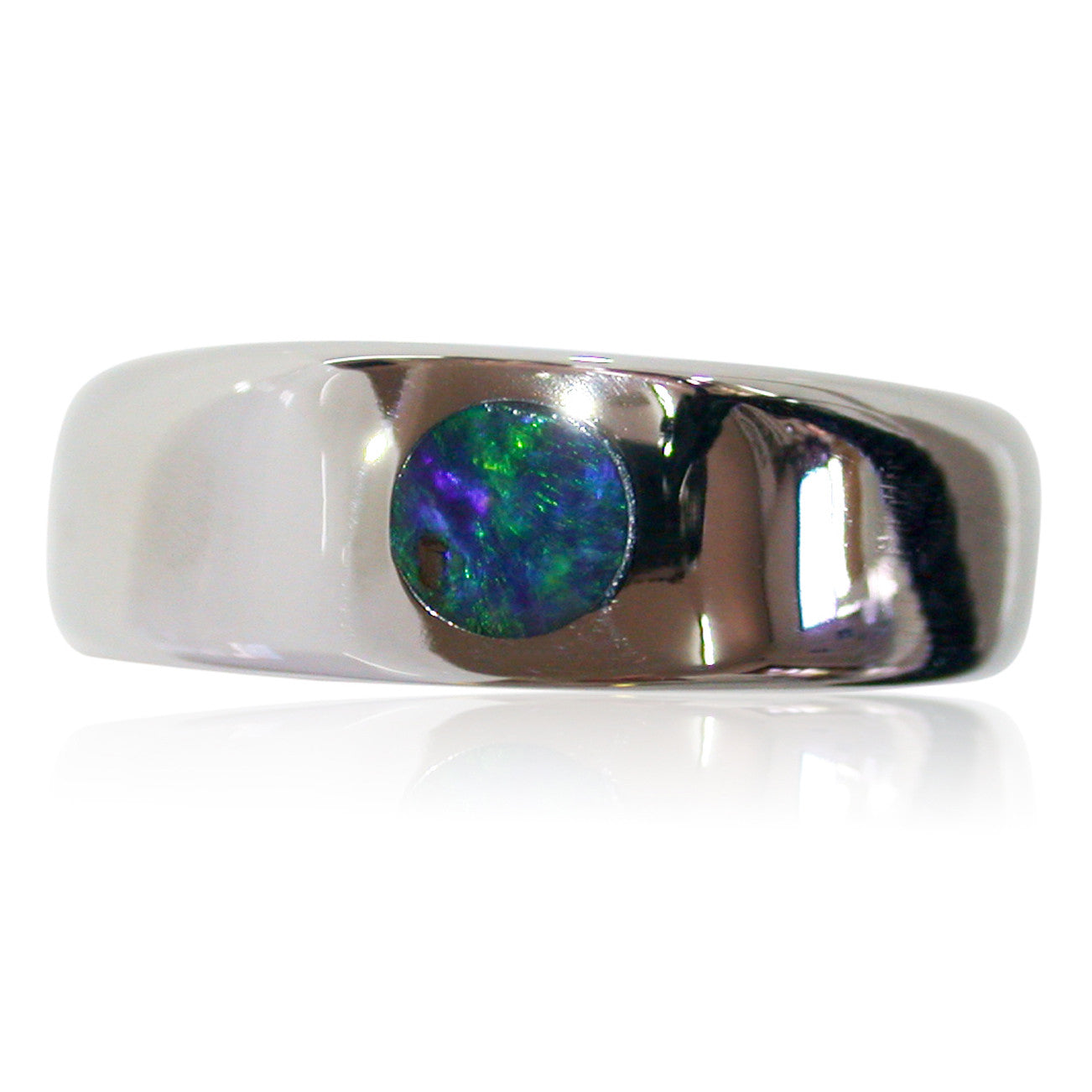 Green Blue Stainless Steel Ring