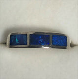 Blue Crystal opal inlay Ring
