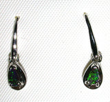 Green solid boulder opal drop earrings