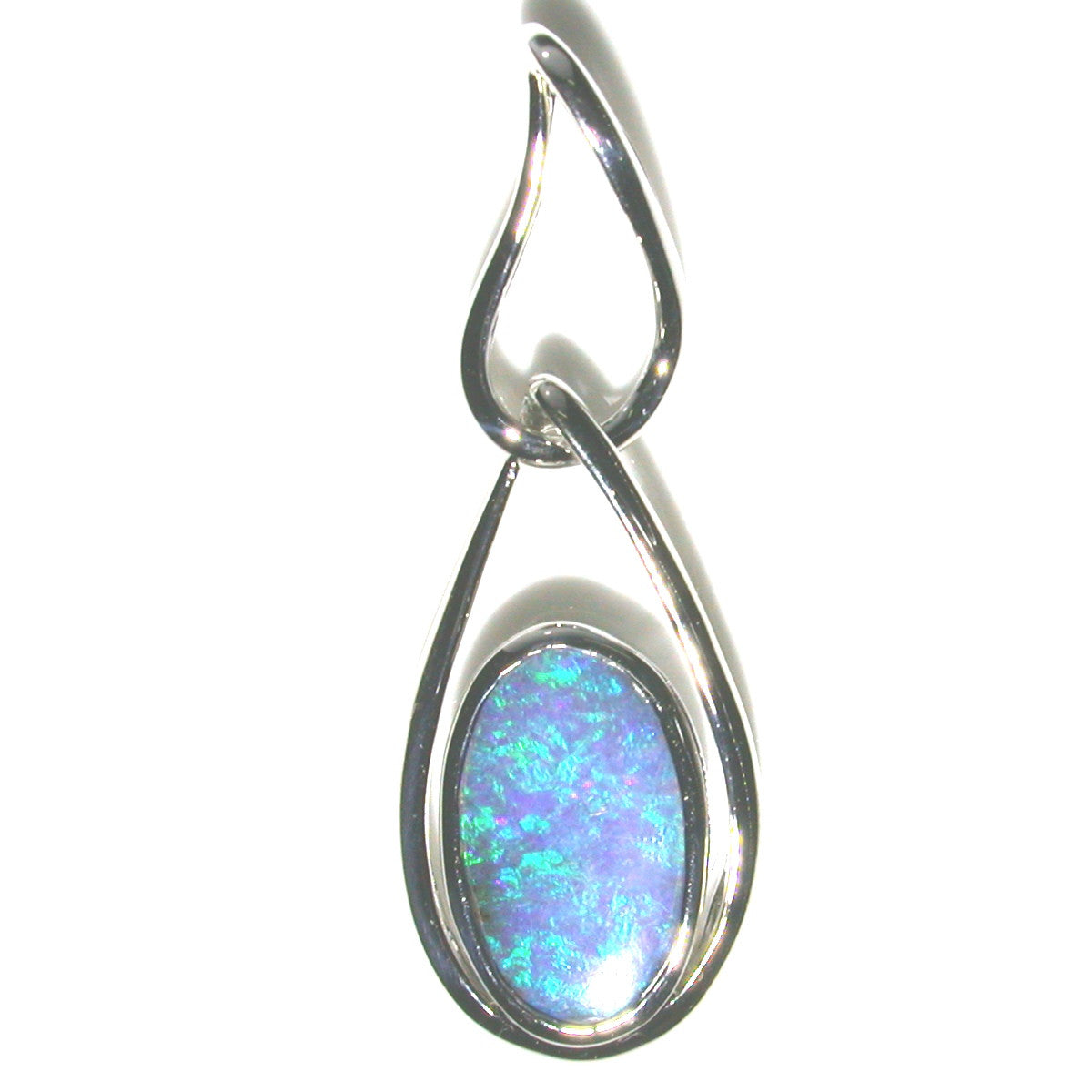 Green and blue solid boulder opal pendant