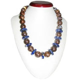 Very Unique Boulder Opal and Lapis Beaded Necklace
