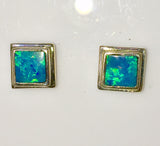 Green  Blue stud earrings