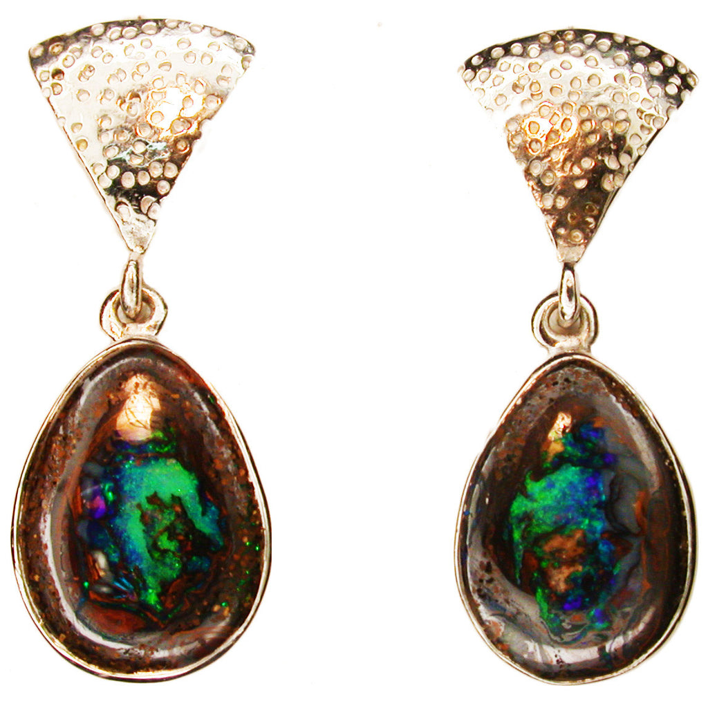 Green Koroit Nut Opal Earrings