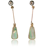 Green Pink Boulder Opal Drop Earrings