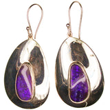 Large Purple Boulder Opal Drop Earrings