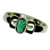 Green Multi Colour Sterling Silver Ring