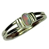 Pink Multi coloured Boulder Opal Ring