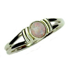 Pink Gold Opal Sterling Silver Ring